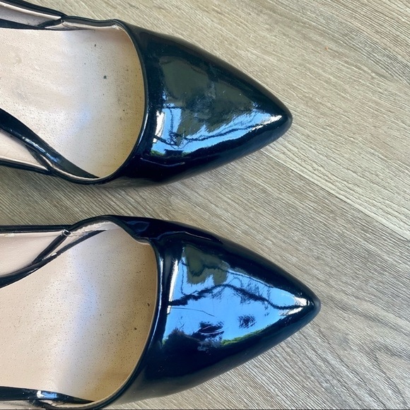 Qupid Black Patent Leather Style Pointed Toe Heels - Picture 5 of 11